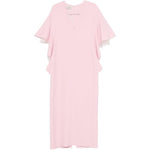 Abito lungo con scollo a V in rosa 