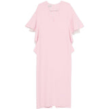 Abito lungo con scollo a V in rosa 