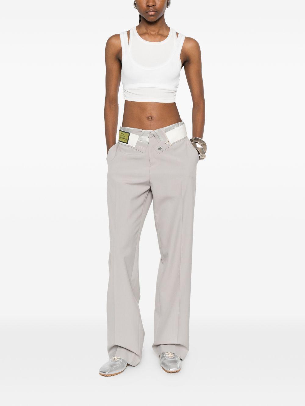 Pantaloni con dettaglio risvolto in grigio MM6 Maison Margiela - donna 