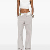 Pantaloni con dettaglio risvolto in grigio MM6 Maison Margiela - donna 