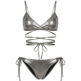 Bikini dark silver the attico - donna 