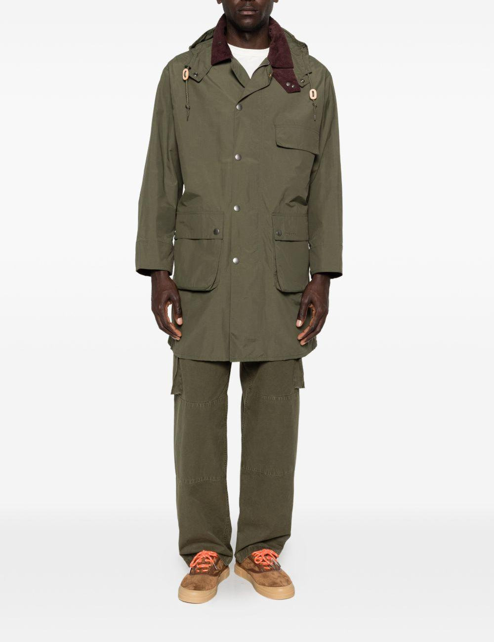Cappotto con tasche in verde Barbour x paul smith - uomo 
