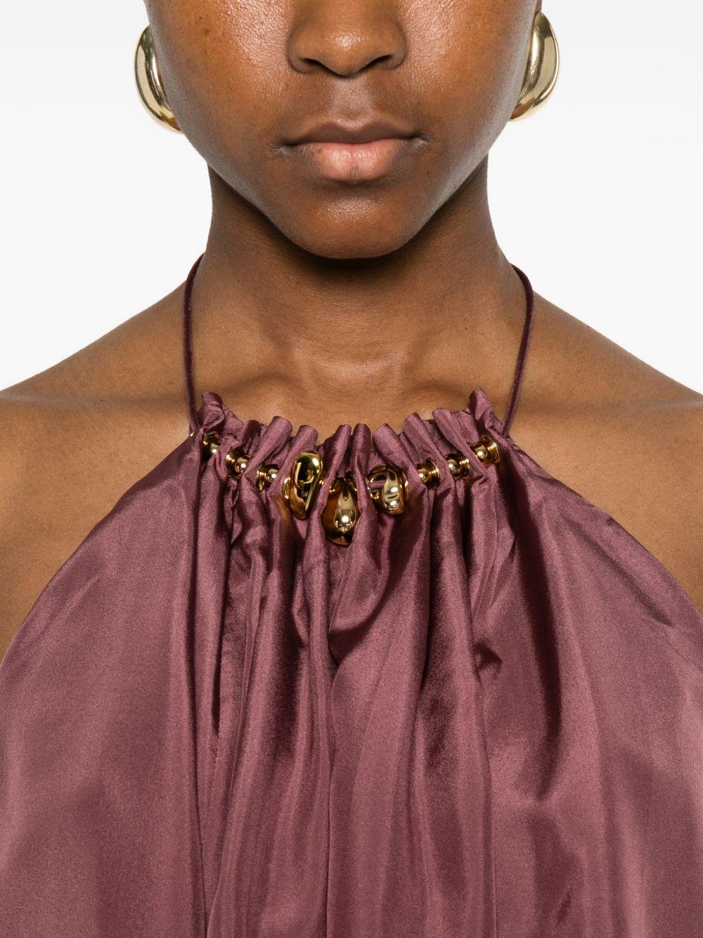 Top con arricciatura e decorazioni di perline aster in viola Zimmermann - donna 