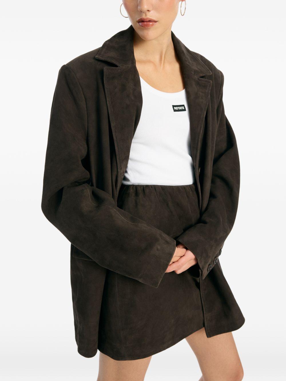 Minigonna in pelle scamosciata in marrone Rotate - donna 