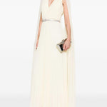 Abito lungo con scollo a V in giallo chiaro Roland Mouret - donna 