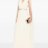 Abito lungo con scollo a V in giallo chiaro Roland Mouret - donna 