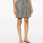 Pantaloncini con coulisse a quadretti in nero e bianco Maxmara weekend - donna 