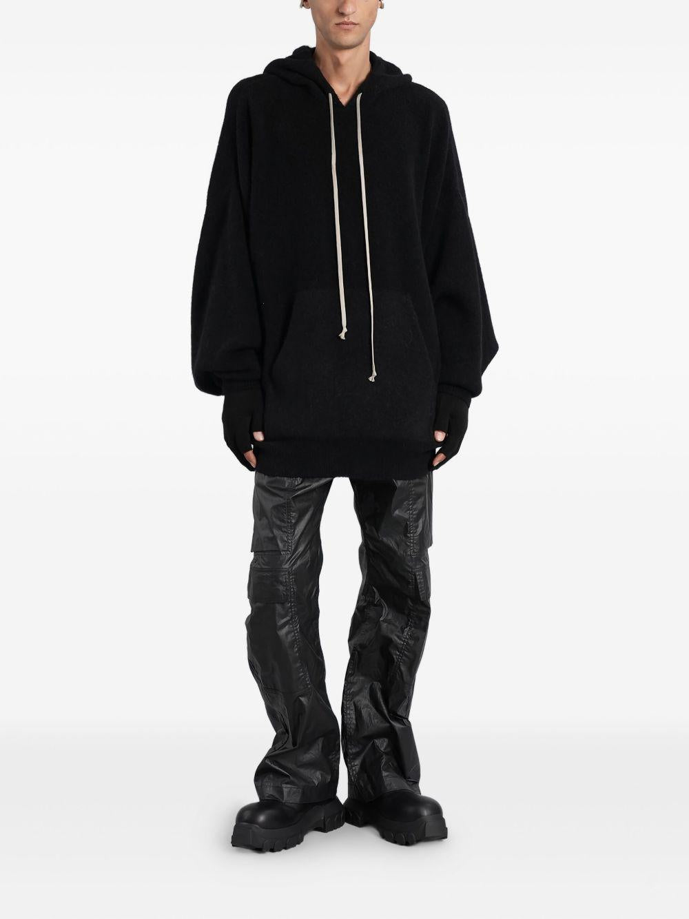 Felpa in lana con cappuccio hun Rick owens - uomo 