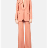 Pantaloni flared in cady a vita alta in rosa Elie Saab - donna 