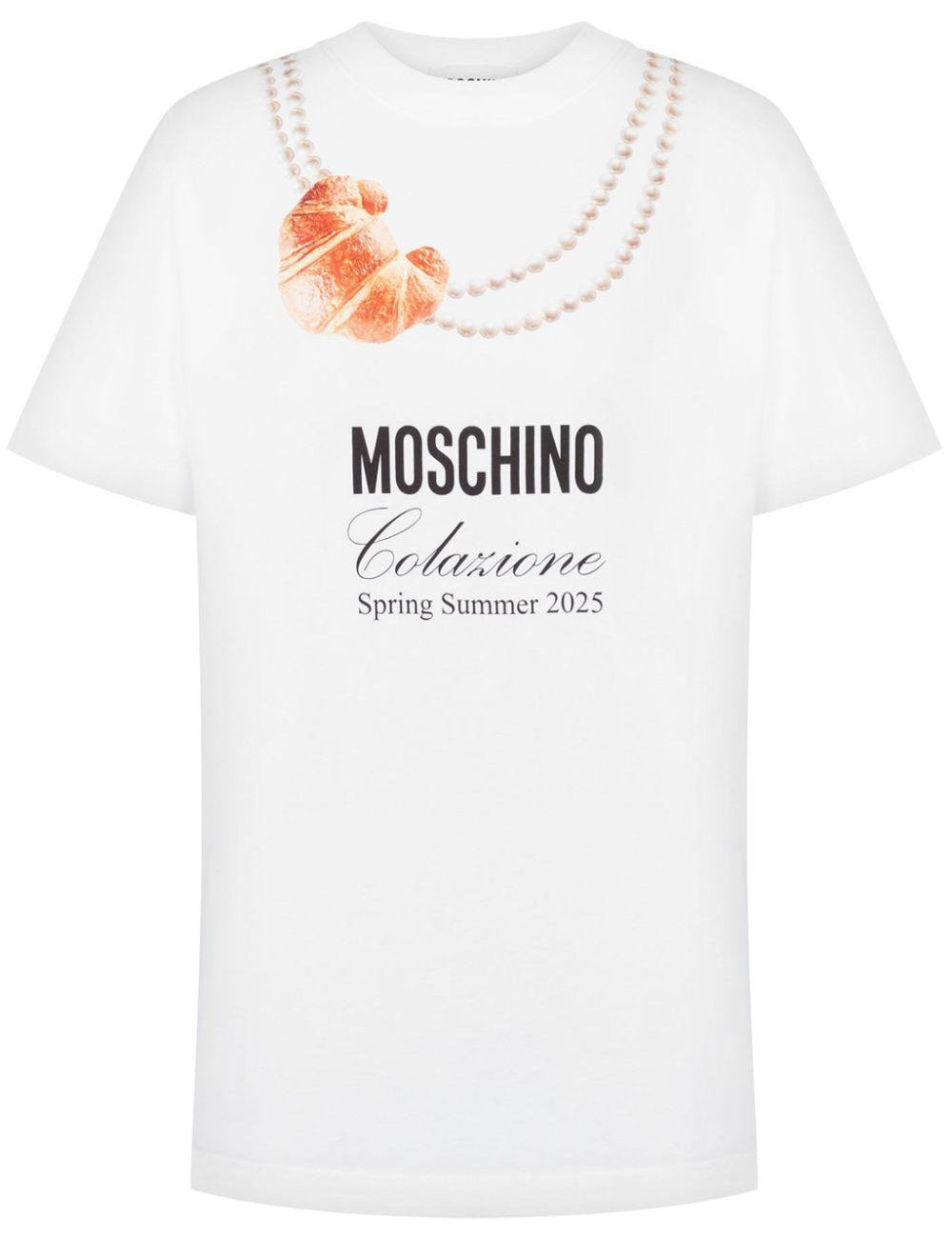 T-shirt con stampa in bianco Moschino - donna 