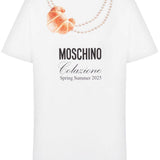 T-shirt con stampa in bianco Moschino - donna 