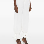 Pantaloni plissé con volant in bainco Rowen rose - donna 