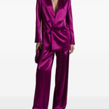 Giacca doppiopetto satinata in viola Alberta Ferretti - donna 