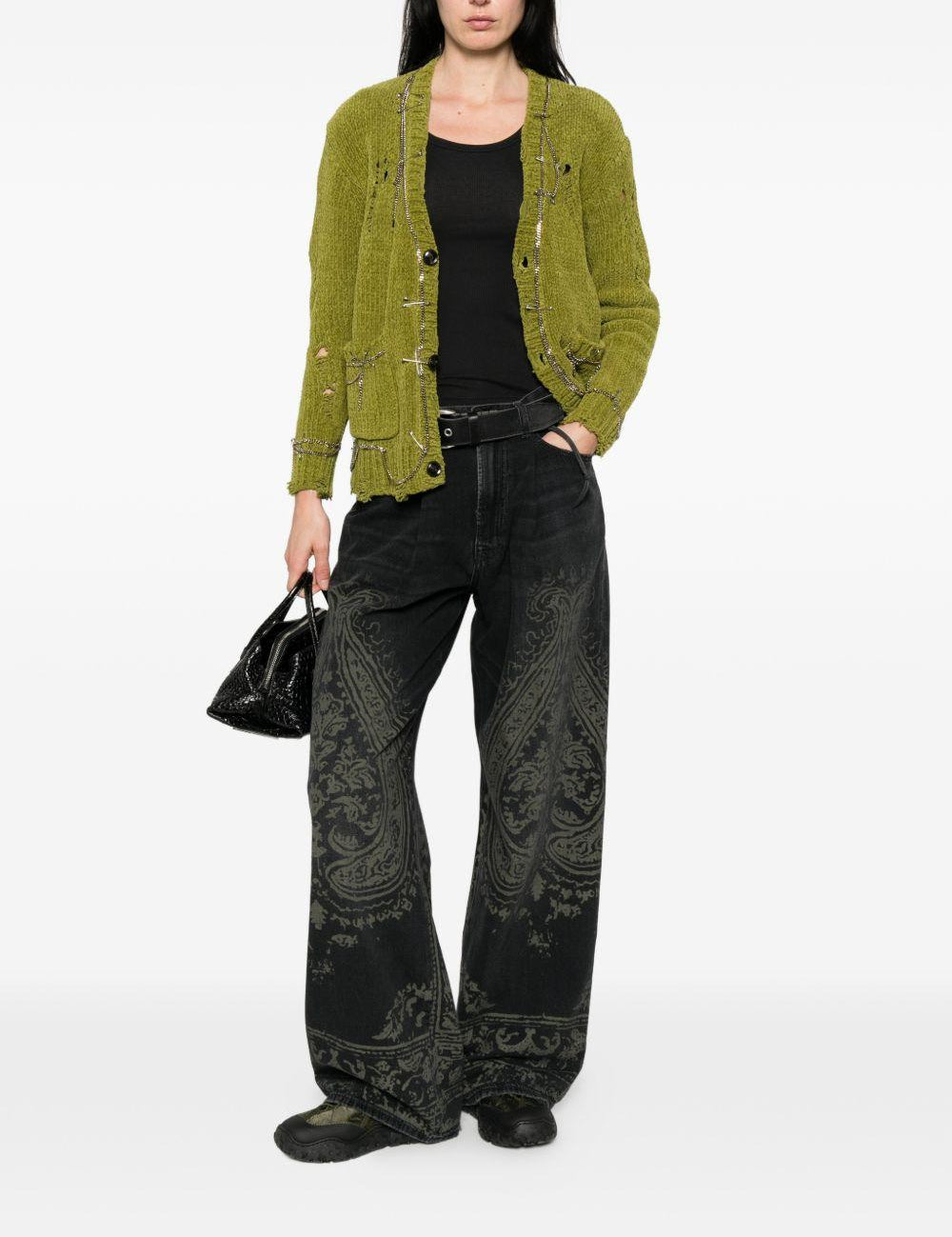 Jeans Damon Paisley in grigio R13 - donna 