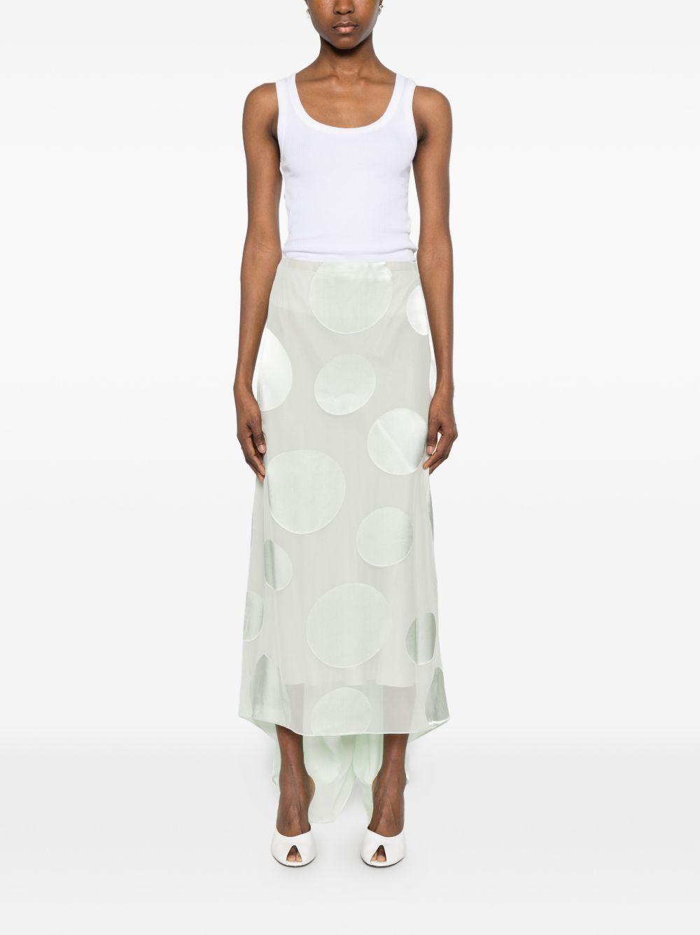 Gonna asimmetrica a pois susya in verde Dries van noten - donna 
