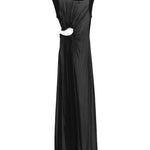 Abito lungo drappeggiato con dettaglio cut-out in nero Christopher Esber - donna 