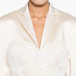 Giacca con strato in pizzo in bianco Giuseppe di morabito - donna 