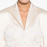 Giacca con strato in pizzo in bianco Giuseppe di morabito - donna 