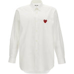 Camicia a maniche lunghe con ricamo in bianco Comme des garcons play - uomo 