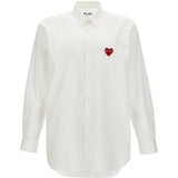 Camicia a maniche lunghe con ricamo in bianco Comme des garcons play - uomo 