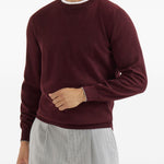 Maglione con collo rotondo in bordeaux 
