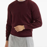 Maglione con collo rotondo in bordeaux 