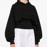 Felpa crop in nero Adidas by stella mc cartney - donna 