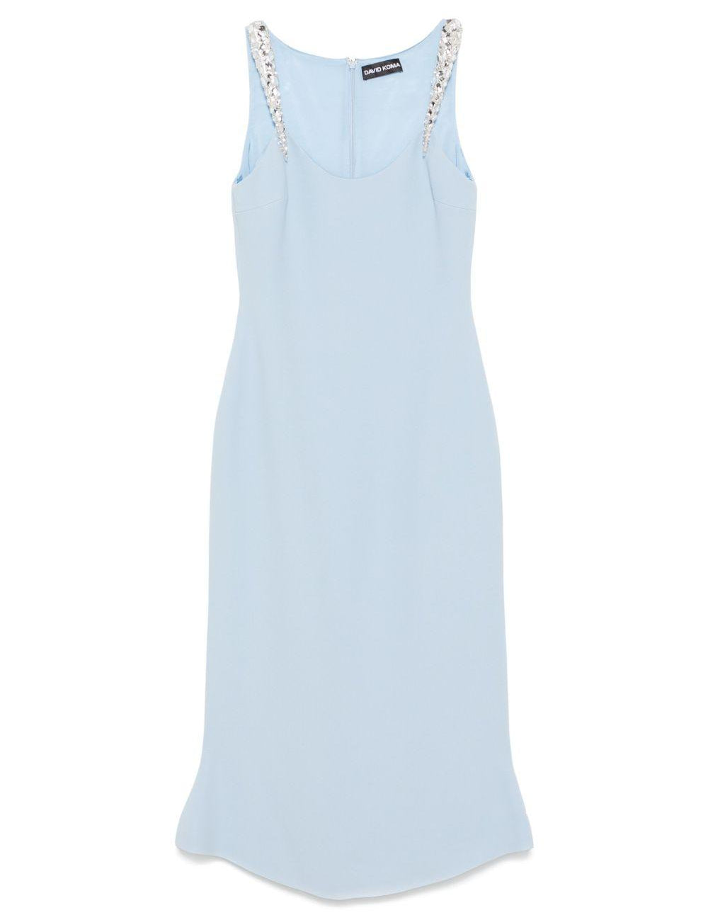 Abito con ricamo in azzurro chiaro David Koma - donna 
