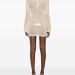 Abito marylin con paillettes in beige Oséree - donna 