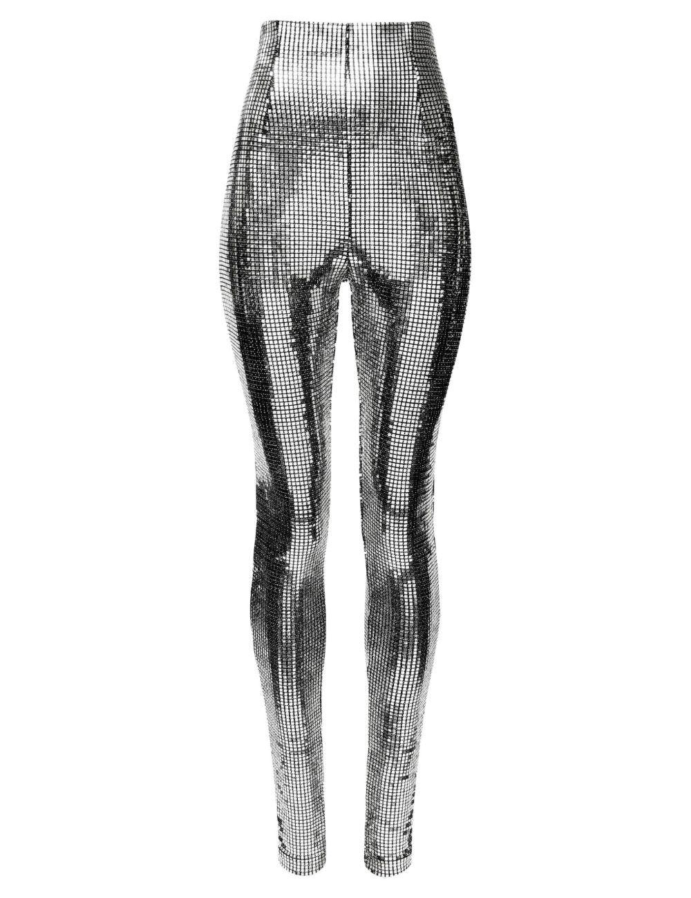 Pantaloni stretti metallici in argento MM6 Maison Margiela - uomo 