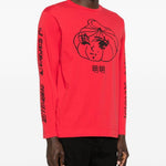 T-shirt a manica lunga stampata in rosso Simone rocha - uomo 