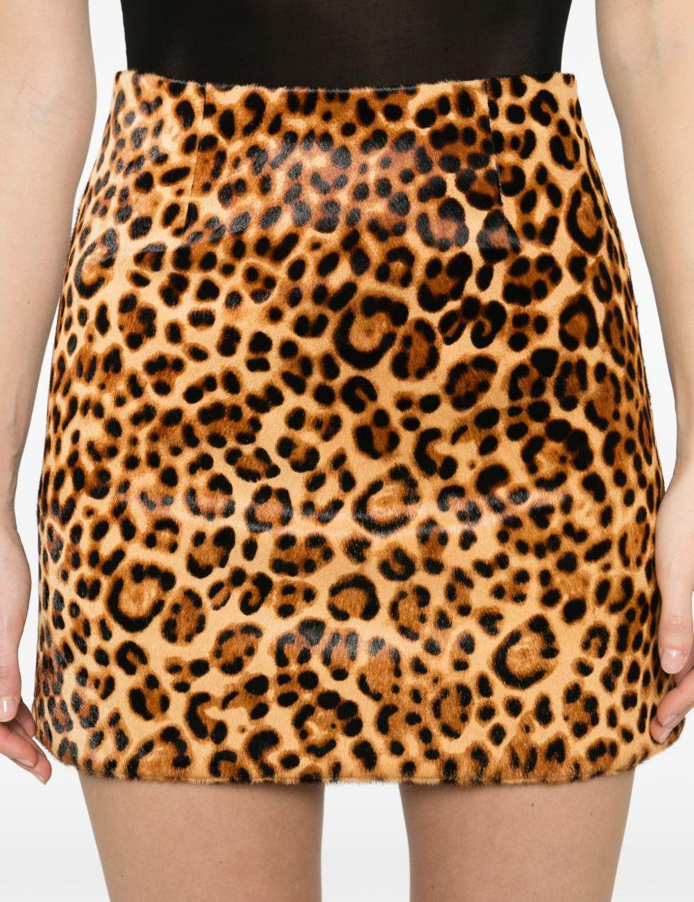 Minigonna con stampa animalier in marrone Thelaurent - donna 