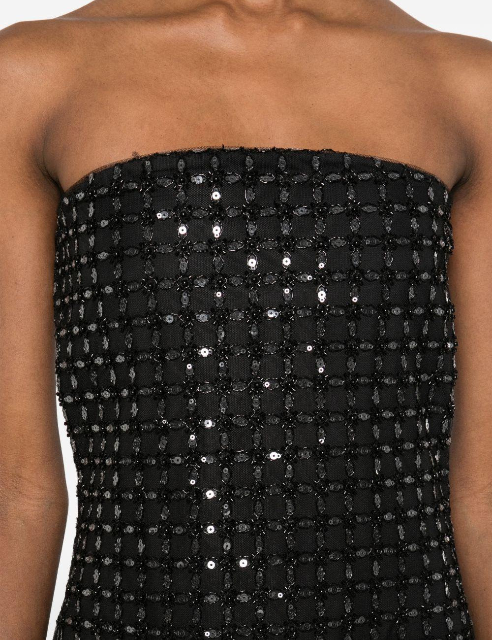 Abito lungo con perline in nero Rotate - donna 