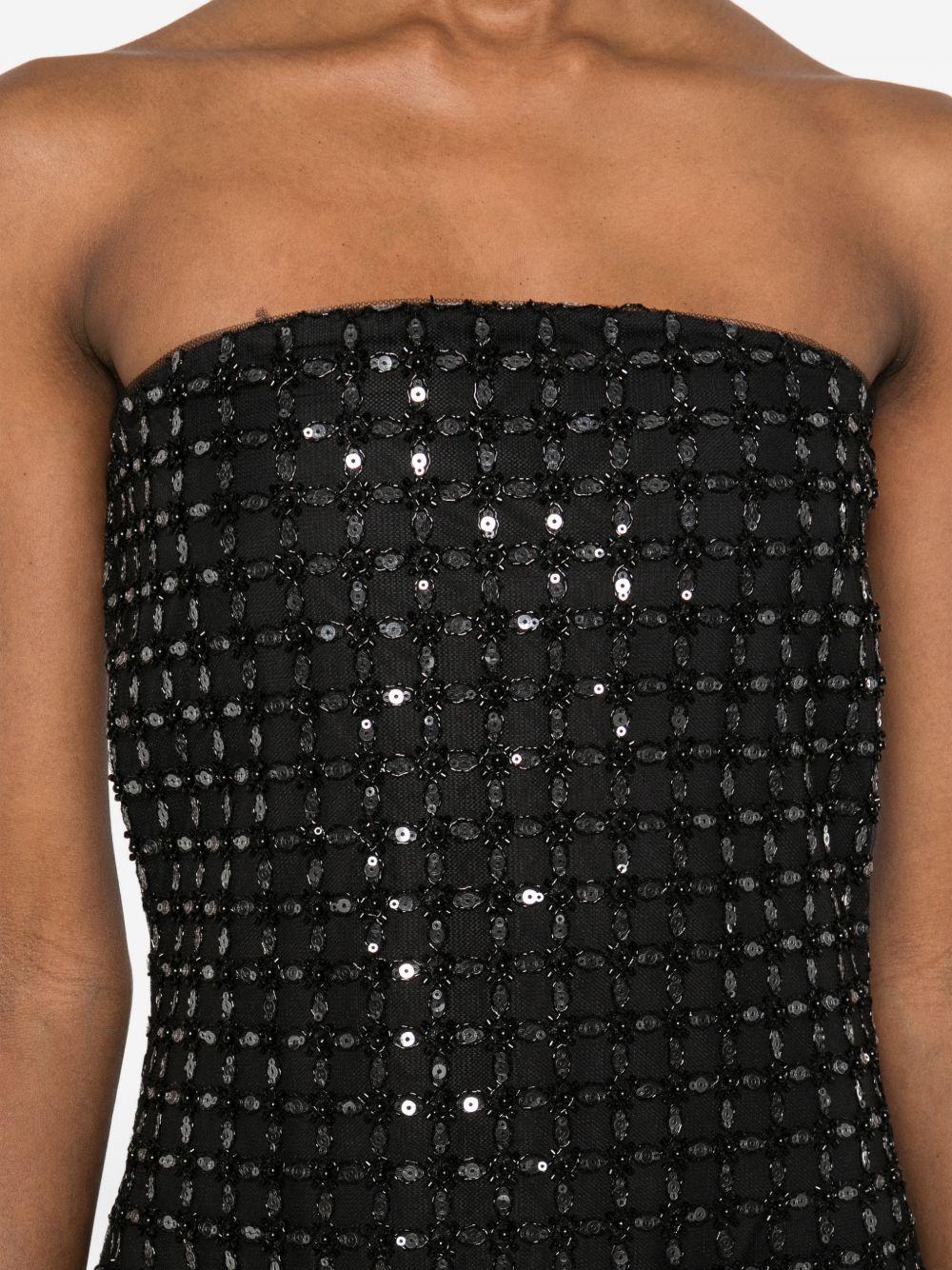 Abito lungo con perline in nero Rotate - donna 