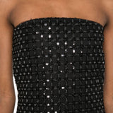 Abito lungo con perline in nero Rotate - donna 