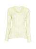 Top a maniche lunghe con design plissettato in verde lime Issey miyake  - donna
