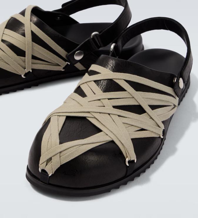 Mules megalace in nero Rick Owens - uomo 