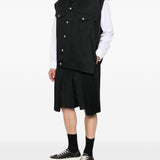 Bermuda con bettaglio plissettato in nero Comme Des Garçons Black - unisex 