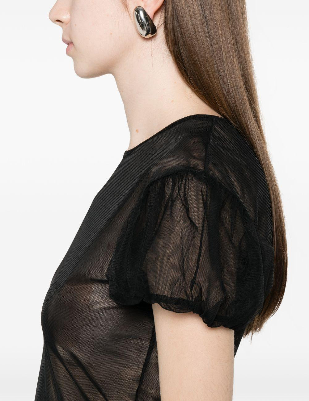 Top con maniche a sbuffo e volant in nero Simone rocha - donna 