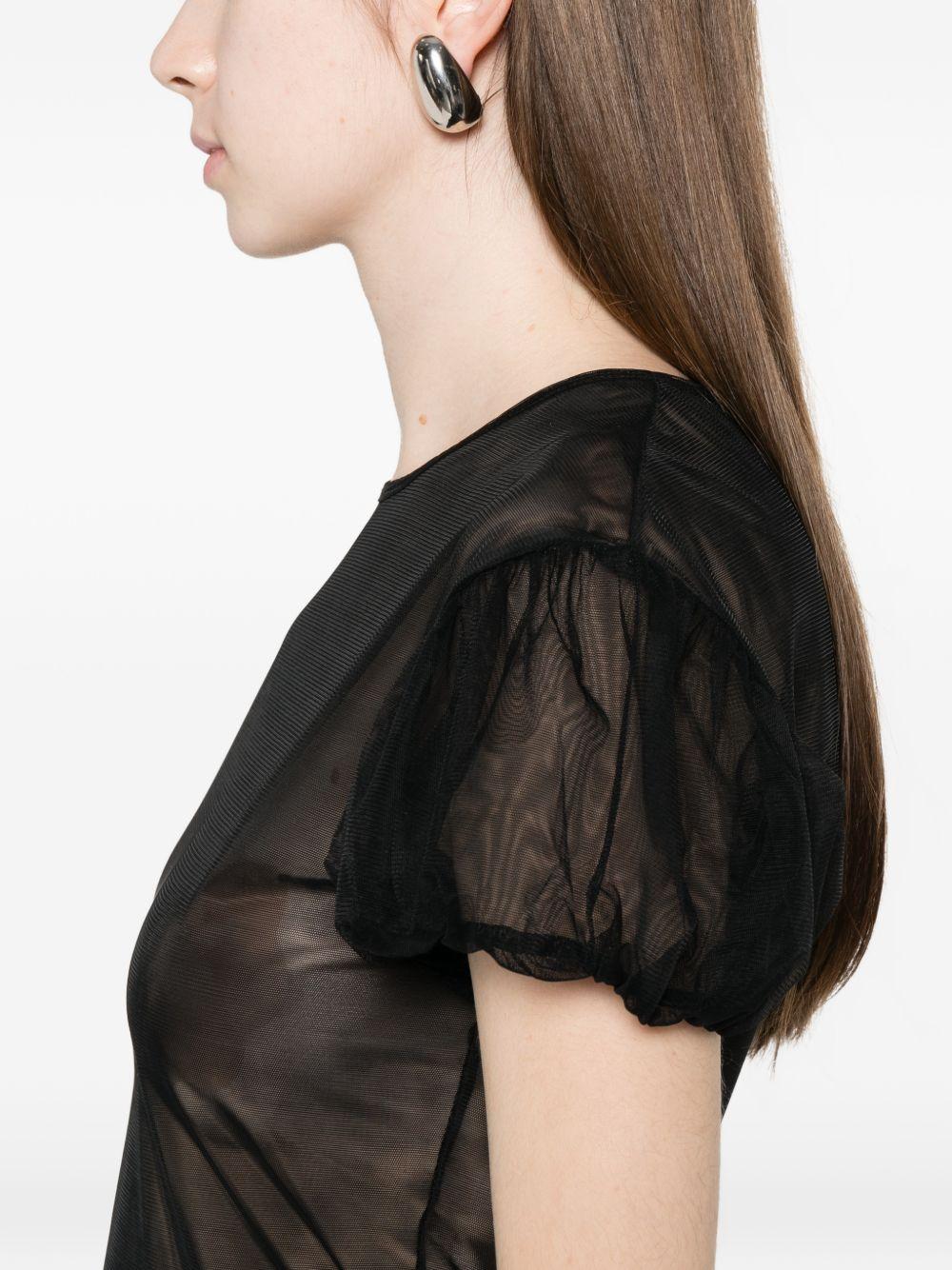 Top con maniche a sbuffo e volant in nero Simone rocha - donna 