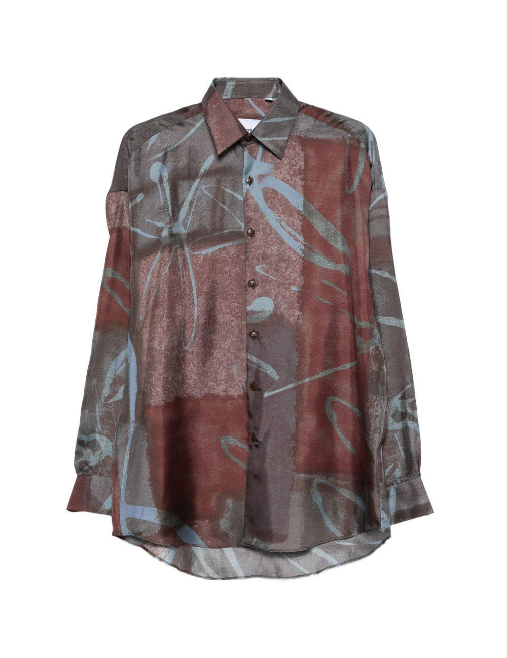 Camicia valentino con stampa multicolor costumein - uomo 