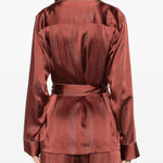 Giacca a righe con cintura in marrone Forte forte - donna 