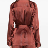 Giacca a righe con cintura in marrone Forte forte - donna 