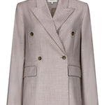 Blazer doppiopetto Norma con revers a lancia in taupe Loulou de saison - donna 