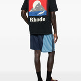 T-shirt con grafica del logo in nero Rhude - uomo 