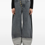 Jeans a gamba larga in grigio Ganni - donna 
