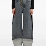 Jeans a gamba larga in grigio Ganni - donna 