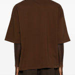 T-shirt squadrata in marrone Entire studios - unisex 