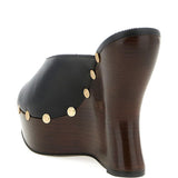 Mules in pelle con borchie e punta aperta in nero Magda butrym - donna 