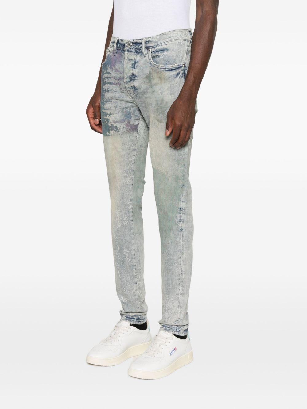Jeans con effetto vissuto in blu Purple - uomo 
